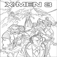 Раскраски с Людями икс (X-Men) - Росомаха, Гроза, Джина Грей, Зверь, Циклоп и Профессор Икс