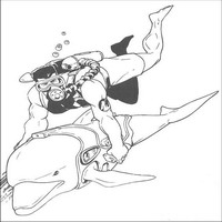 Раскраски с Экшн Мэном (Action Man) - погружение с дельфином дайвинг