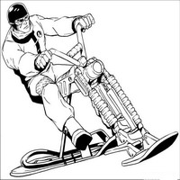 Раскраски с Экшн Мэном (Action Man) - снегоход