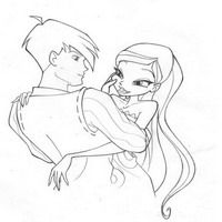 Раскраски с Винкс (Winx) - Стелла с молодым человеком